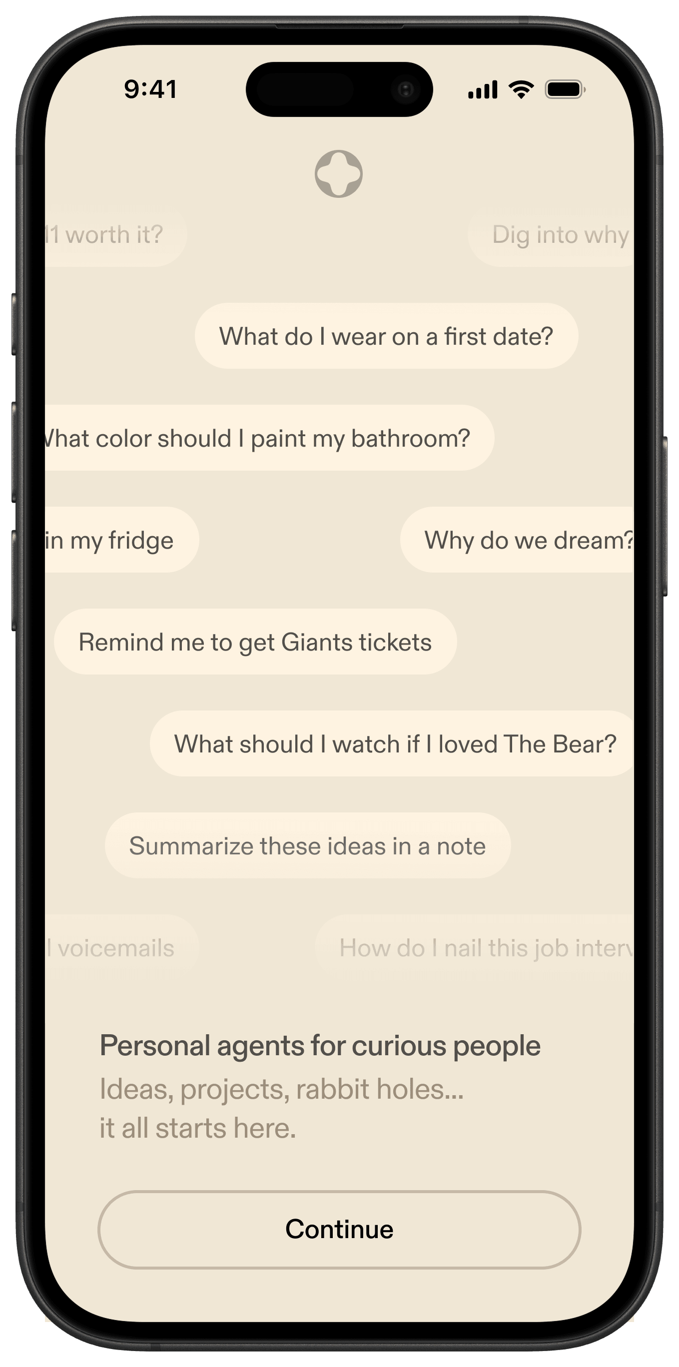 Sesame app onboarding screen